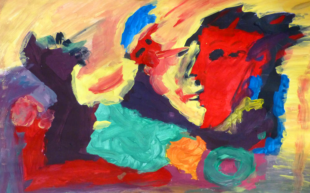 Bildkomposition nach Pablo Picassos „Liegender Akt mit Vogel“, 1969