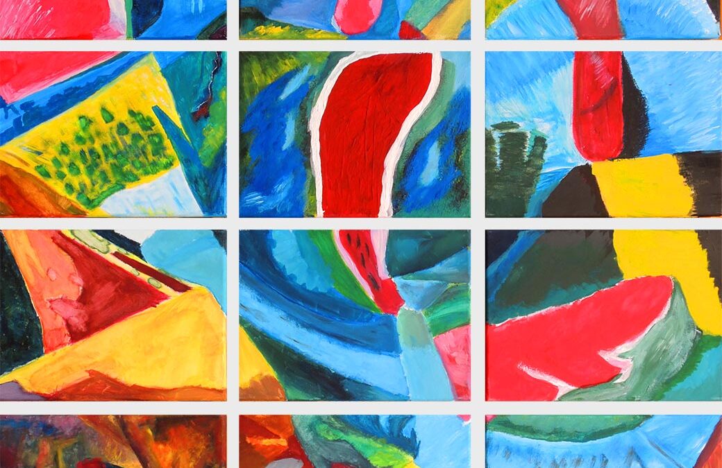 RWB Essen – Bild des Monats September 2018 – Gemeinschaftsarbeit der KNV-3/ 2018 – nach Umberto Boccioni, Stillleben mit Melone, 1912-1914