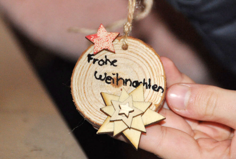 RWB Essen – Weihnachtsmarkt 2017 – selbstgemachter Anhänger bei der Mitmachaktion