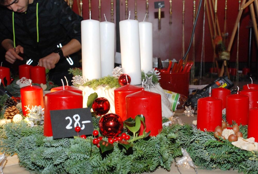 RWB Essen – Weihnachtsmarkt 2017 – Verkaufsstand für Adventskränze
