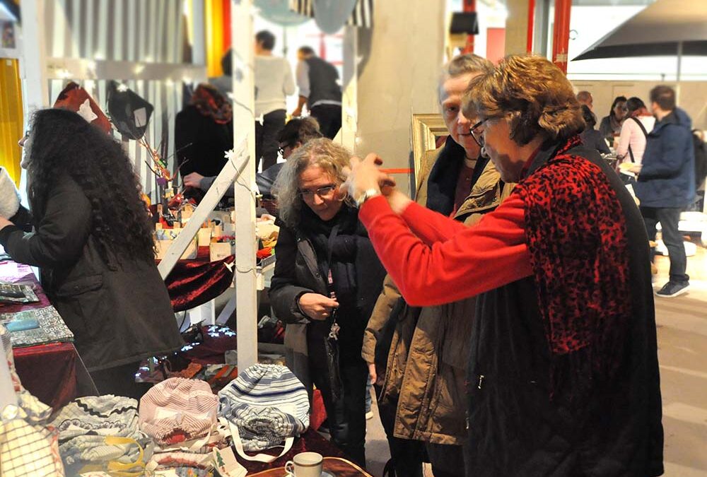 RWB Essen – Weihnachtsmarkt 2018 – Verkauf von genähten Taschen, Beuteln, Schlüsselanhängern und vielem mehr